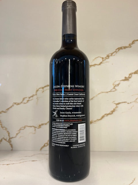 2008 Estate Select Zinfandel Santa Clara Valley Jason Stephens Winery 93 Points
