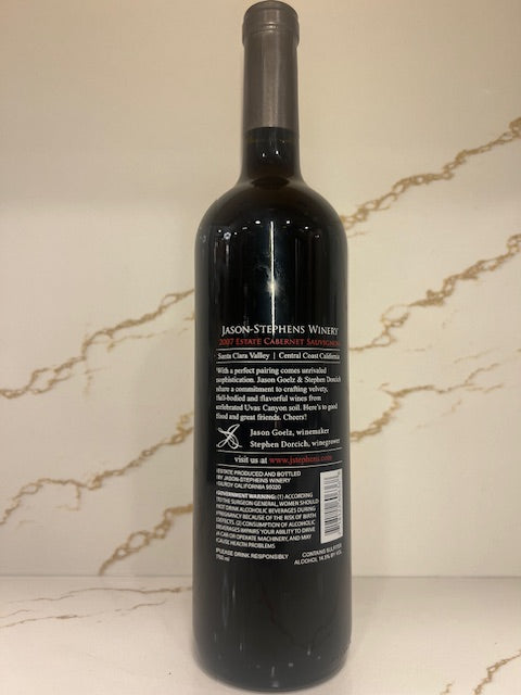 2007 Estate Cabernet Sauvignon Santa Clara Valley Jason Stephens Winery 87 points