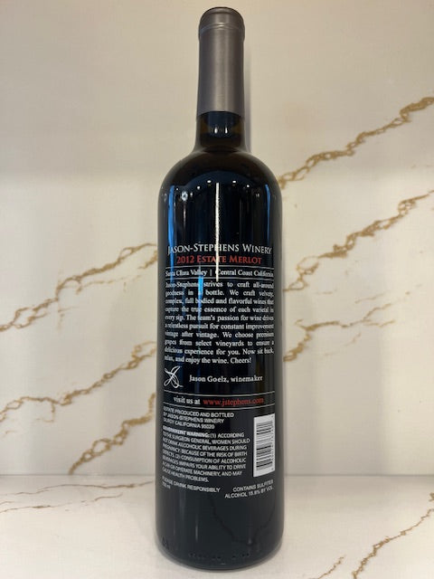 2012 Estate Merlot Santa Clara Valley Jason Stephens Winery