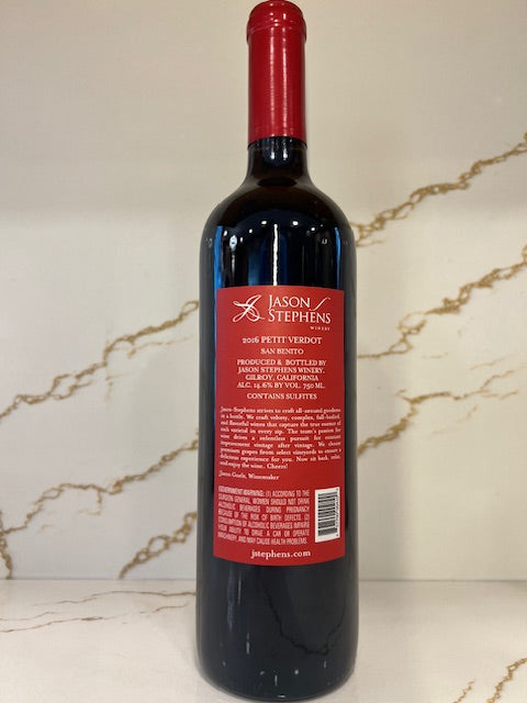 2016 Petit Verdot San Benito Jason Stephens Winery 91 Points
