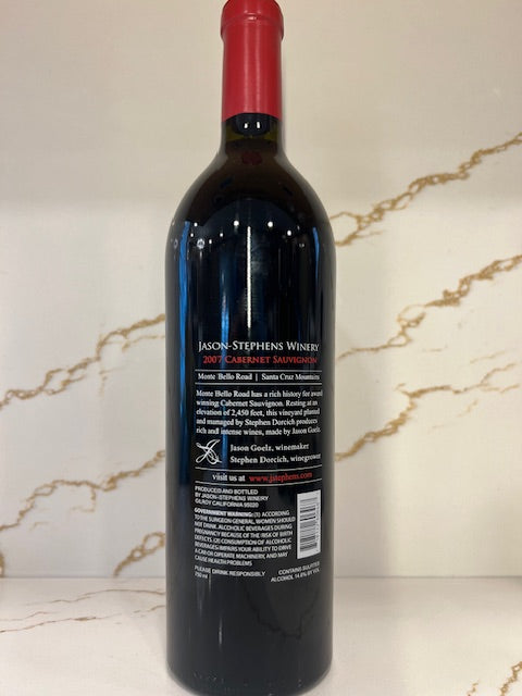2007 Cabernet Sauvignon Monte Bello Road Santa Cruz Mountains Jason Stephens Winery 90 points