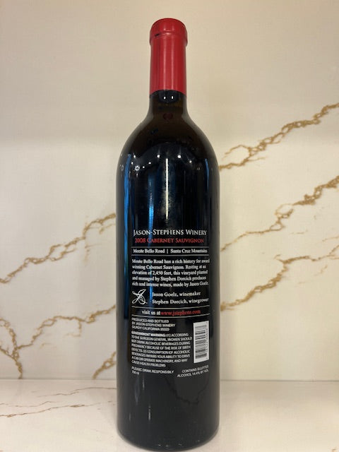 2008 Cabernet Sauvignon Monte Bello Road Santa Cruz Mountains Jason Stephens 91 points