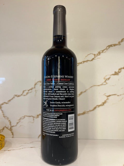 2008 Estate Merlot Santa Clara Valley Jason Stephens Winery 87 points
